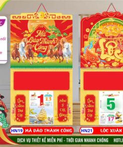 Bìa Lò Xo (37x68cm) Gắn Bloc - HN19 - Mã Đáo Thành Công + HN21 - Lộc Xuân Như Ý