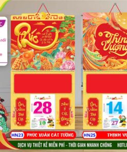 Bìa Lò Xo (37x68cm) Gắn Bloc - HN23 - Phúc Xuân Cát Tường + HN25 - Thịnh Vượng