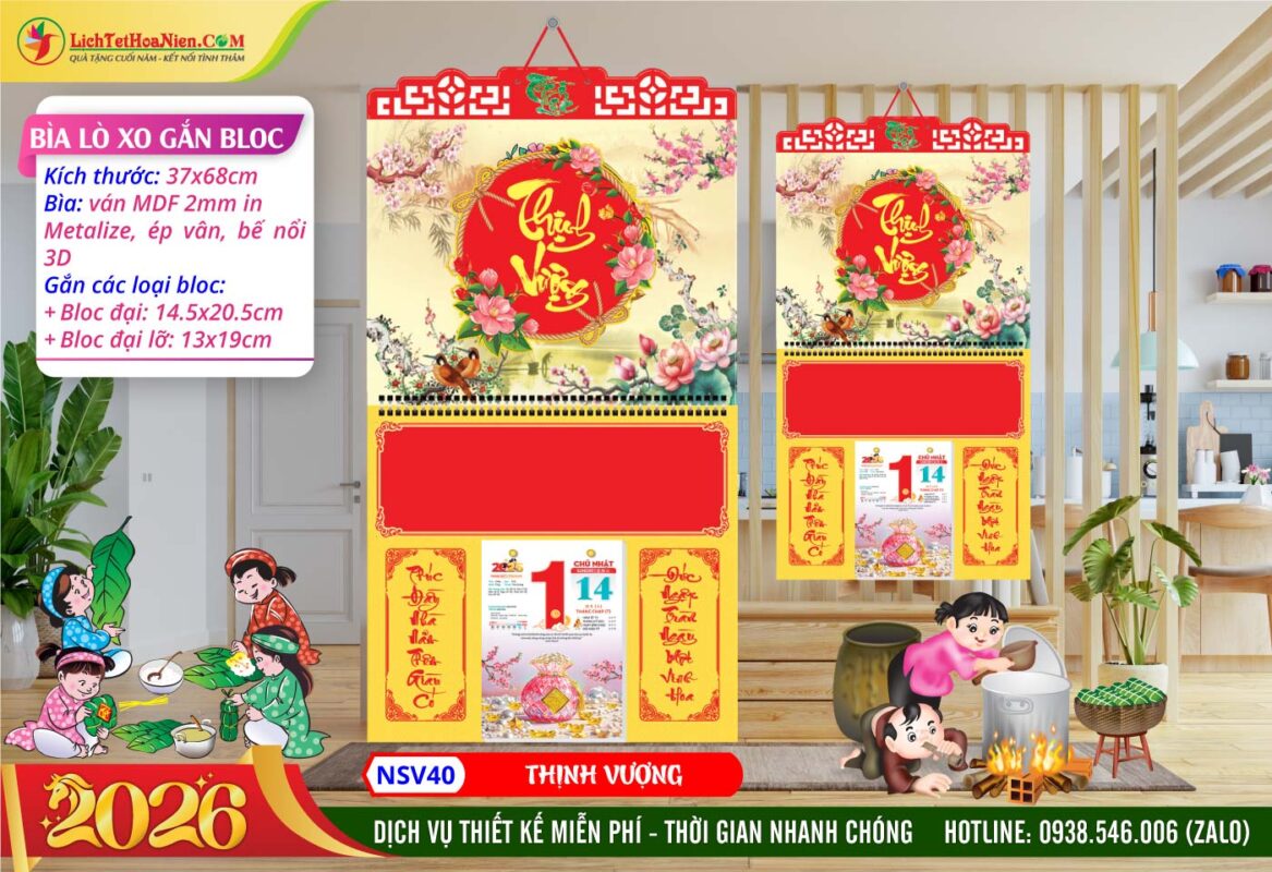 Bìa Lò Xo (37x68cm) Gắn Bloc - NSV40 - Thịnh Vượng