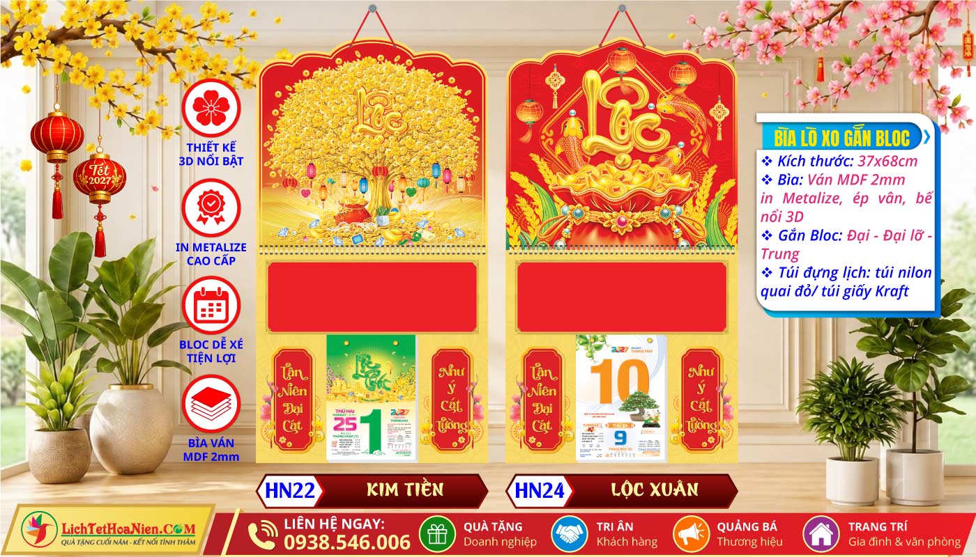 Bìa Lò Xo Giữa Bế Nổi - HN22 - Kim Tiền + HN24 - Lộc Xuân