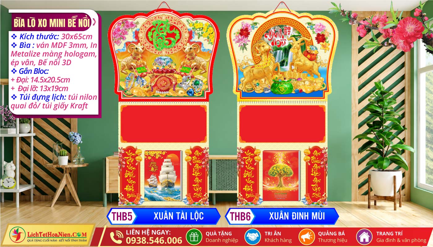 Bìa Lò Xo Giữa Mini Bế Nổi | MS: THB5 - Xuân Tài Lộc + THB6 - Xuân Đinh Mùi