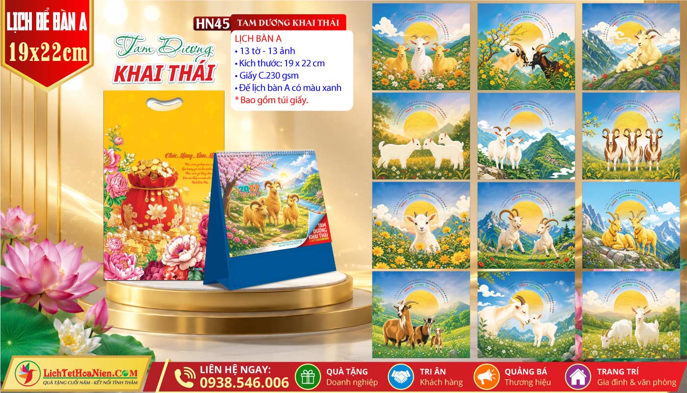 Lịch Để Bàn (19x22cm) - HN45 - Tam Dương Khai Thái