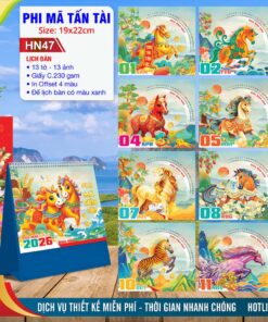 Lịch Để Bàn A (19x22cm) - HN47 - Phi Mã Tấn Tài