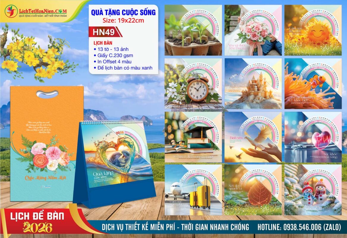 Lịch Để Bàn A (19x22cm) - HN49 - Quà Tặng Cuộc Sống