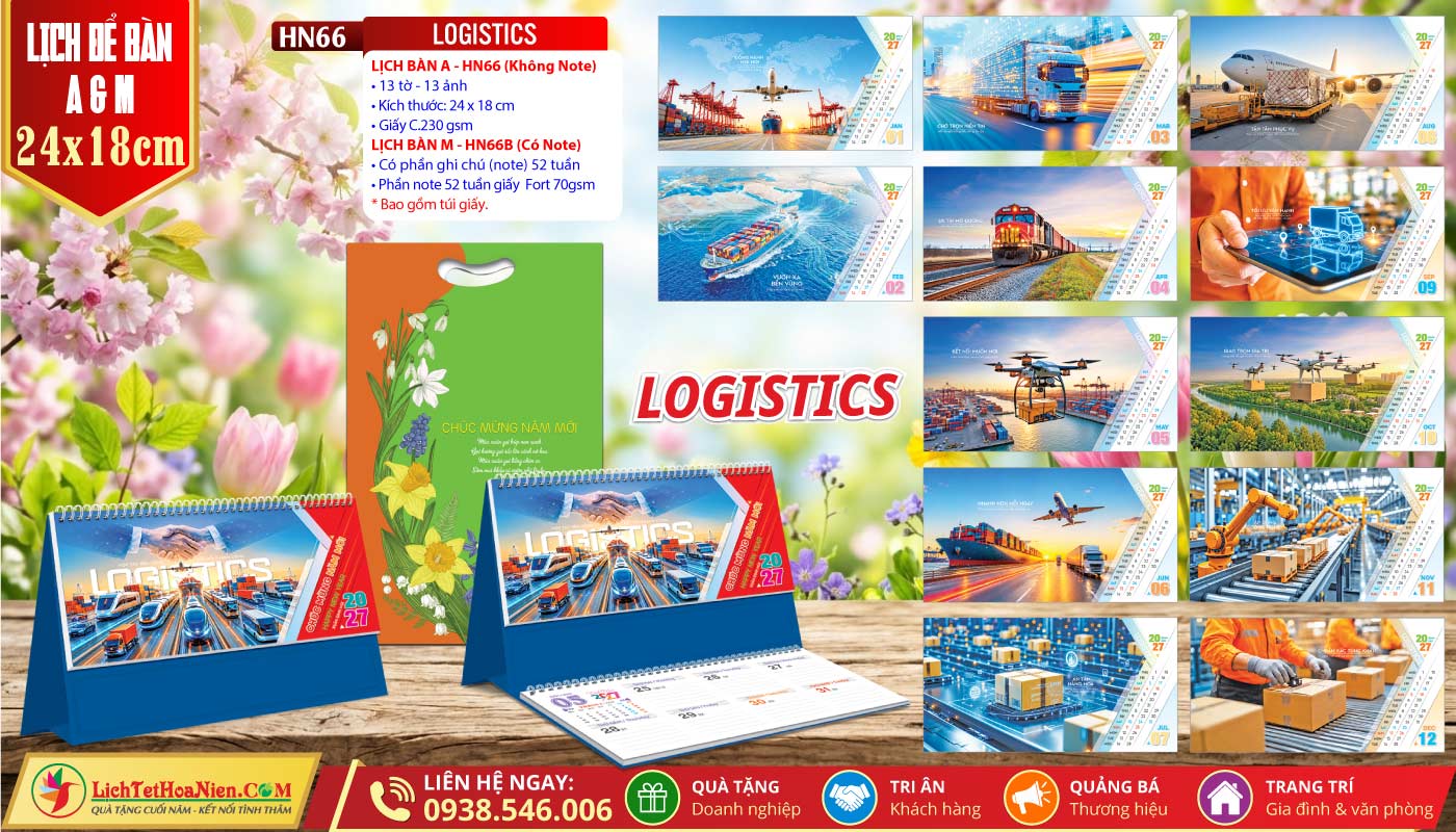 Lịch Để Bàn A & M (24x18cm) - HN66 - Logistics
