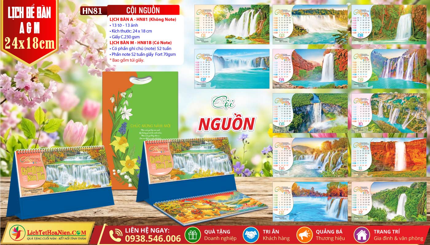 Lịch Để Bàn A & M (24x18cm) - HN81 - Cội Nguồn