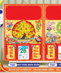 Bìa Trung Ván MDF - TN80 - Mai Vàng Đoán Xuân + TN81 - Vàng Bạc Phú Quý