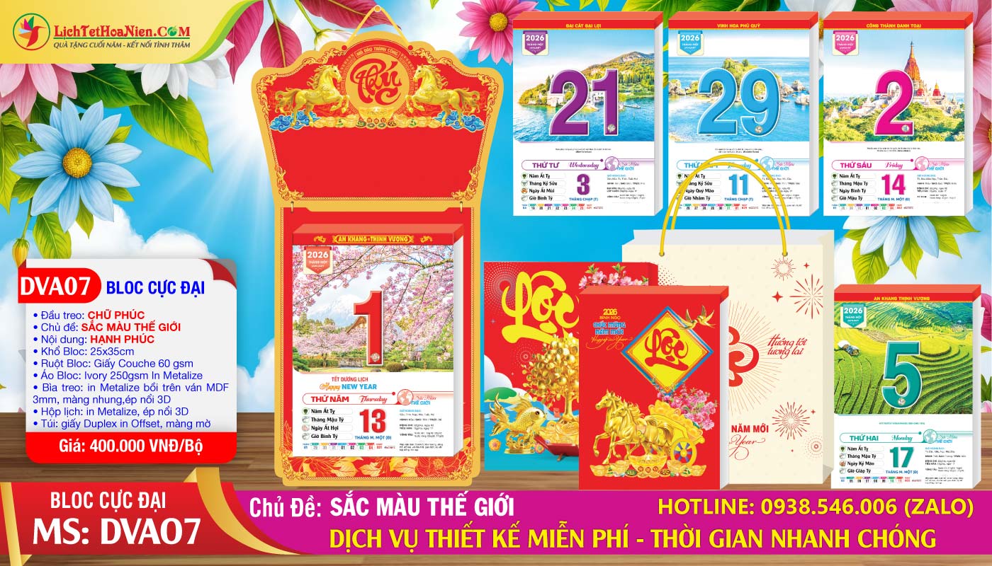 Mã Số: DVA07 - Sắc Màu Thế Giới - Đầu Treo Chữ Phúc