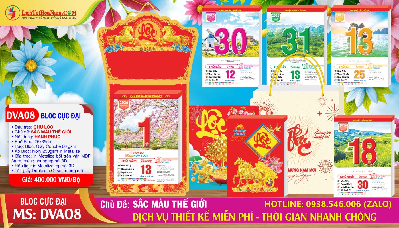 Mã Số: DVA08 - Sắc Màu Thế Giới - Đầu Treo Chữ Lộc