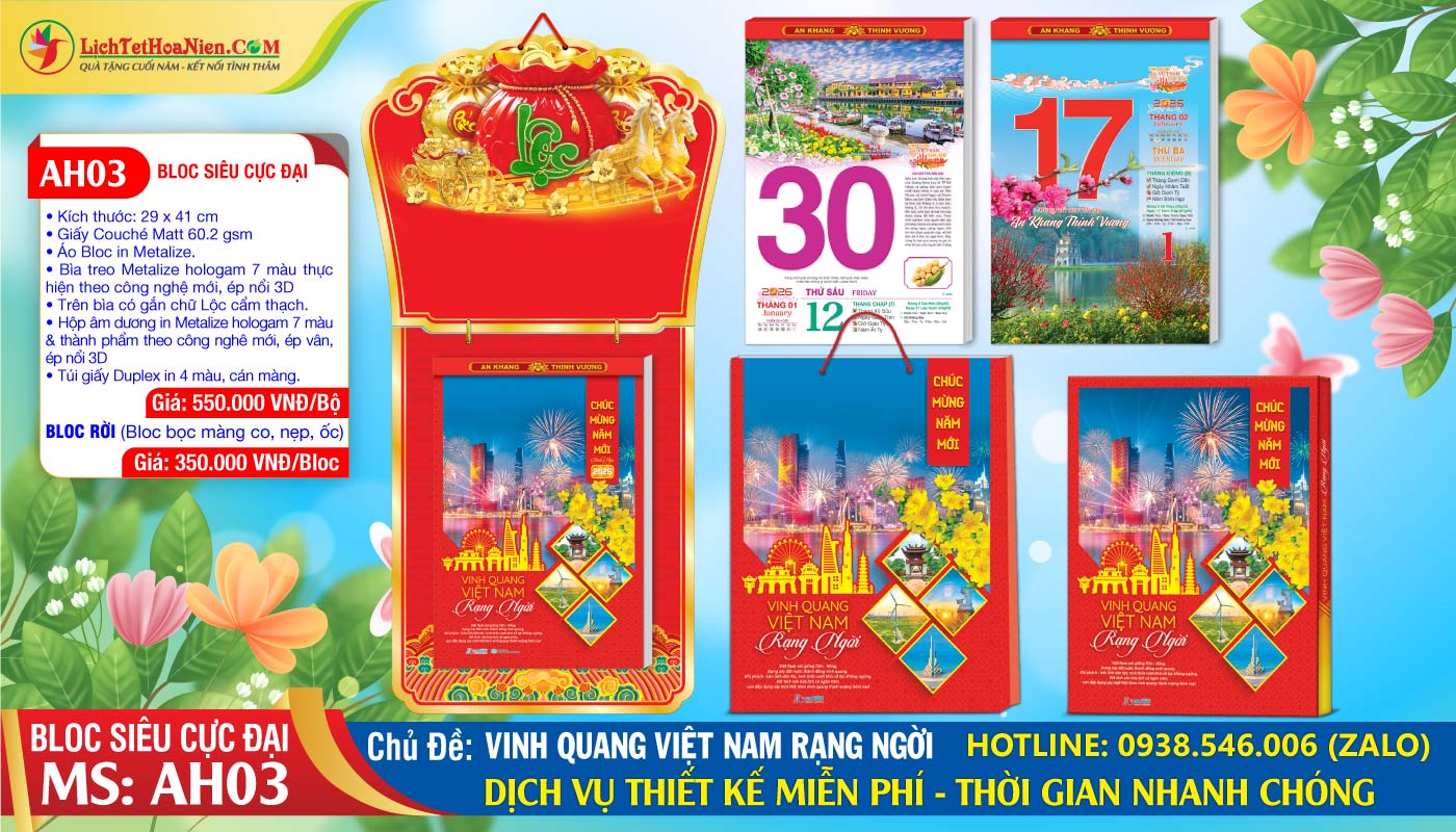 Mã Số: AH03 - Vinh Quang Việt Nam Rạng Ngời