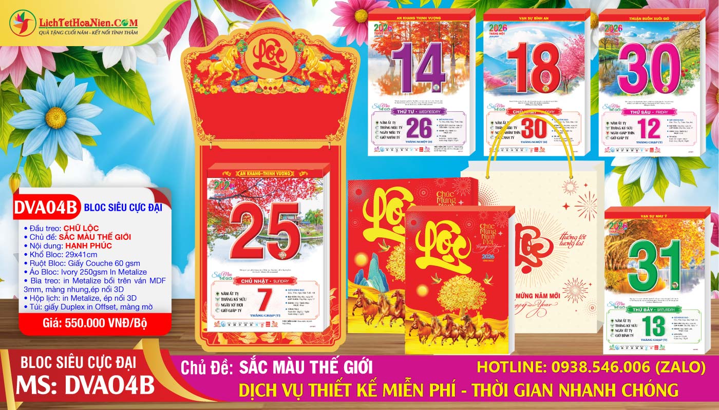 Mã Số: DVA04B - Sắc Màu Thế Giới - Đầu Treo Chữ Lộc