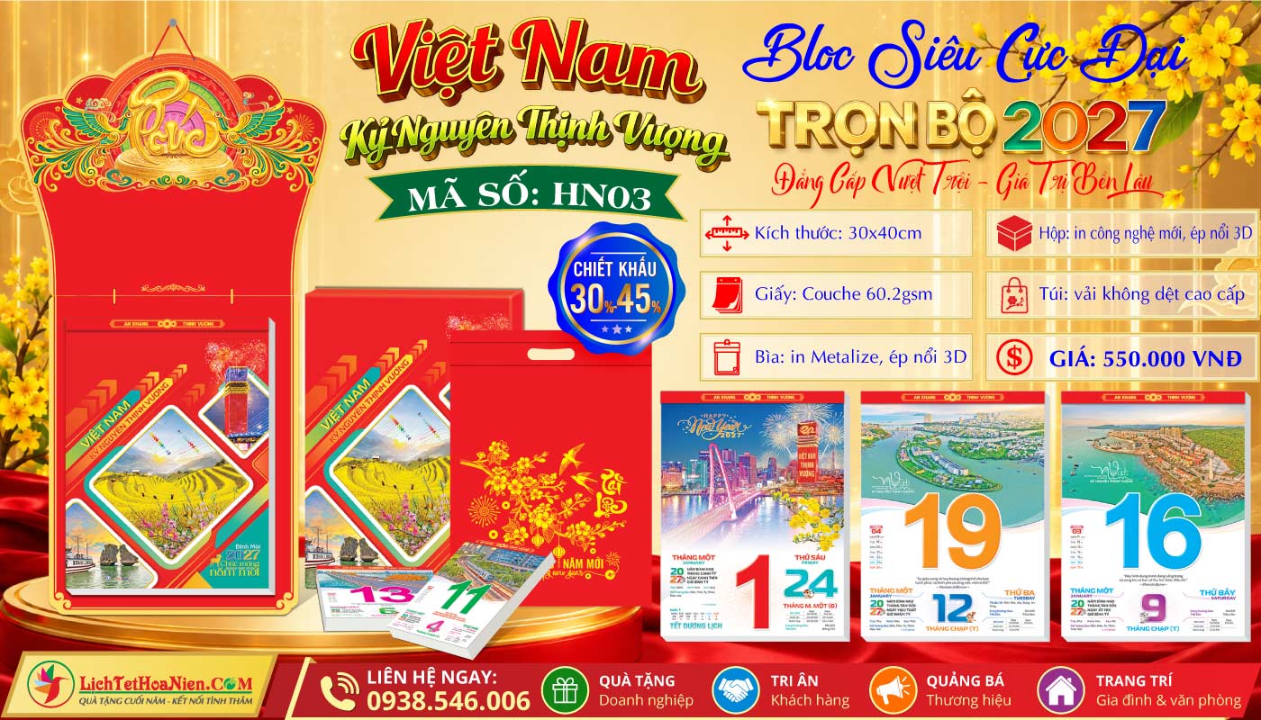 Bloc Siêu Cực Đại (30x40cm) - HN03 - Việt Nam Kỷ Nguyên Thịnh Vượng