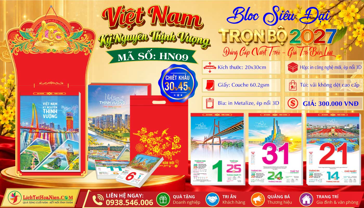 Bloc Siêu Đại (20x30cm) - HN09 - Việt Nam Kỷ Nguyên Thịnh Vượng