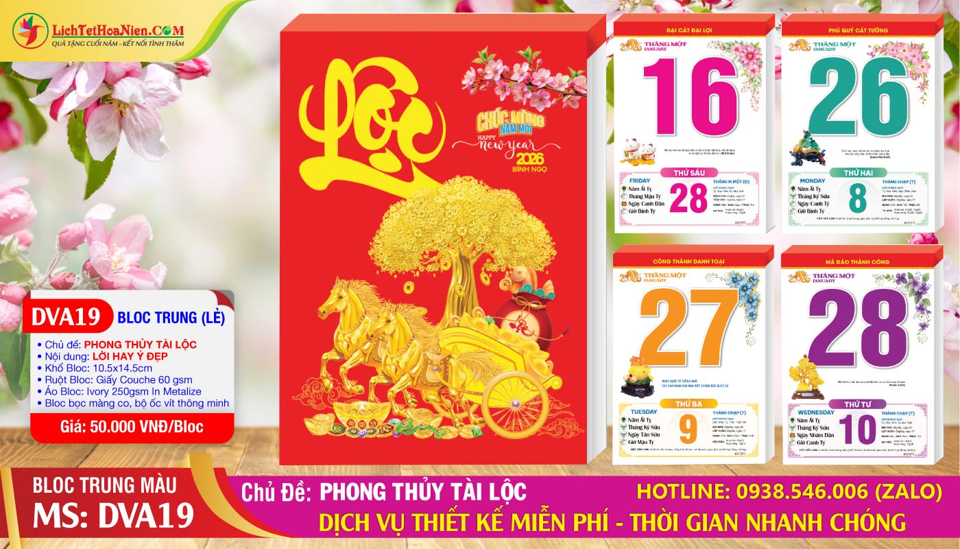 Bloc Trung Màu - DVA19 - Phong Thủy Tài Lộc