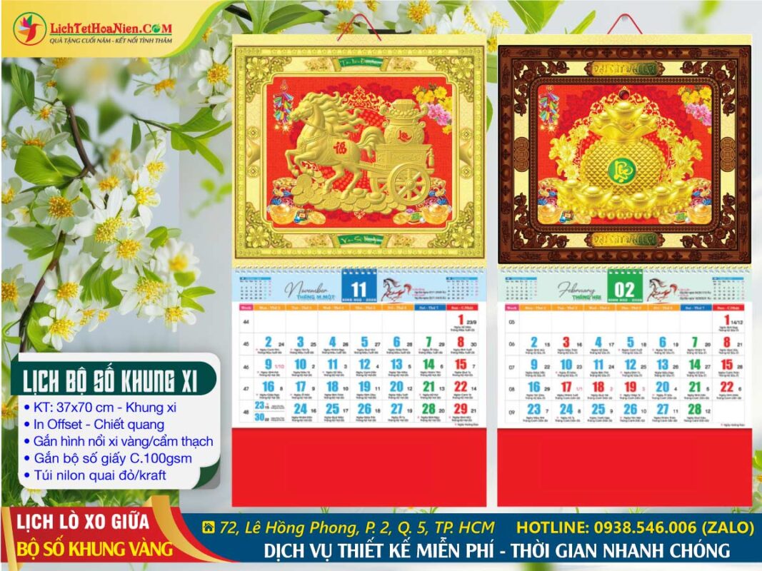 Lịch Lò Xo Giữa Bộ Số Dán Nổi