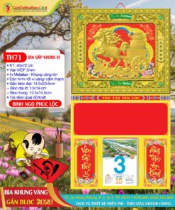 Bìa Gập Khung Vàng Bính Ngọ Phúc Lộc