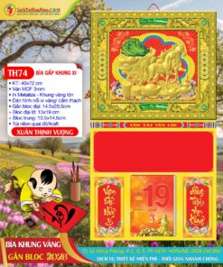 Bìa Gấp Khung Vàng Xuân Thịnh Vượng