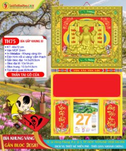 Bìa Gấp Khung Vàng Thần Tài Gõ Cửa