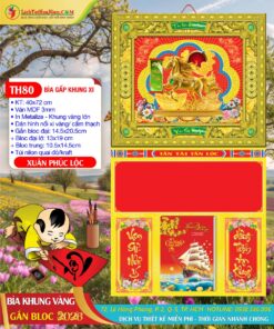 Bìa Gấp Khung Vàng Xuân Phúc Lộc