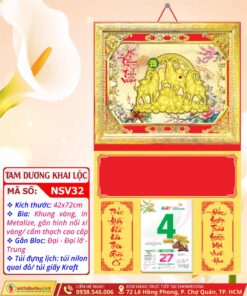 Bìa Khung Vàng Tam Dương Khai Lộc