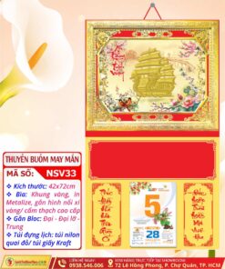 Bìa Khung Vàng Thuyền Buồm May Mắn