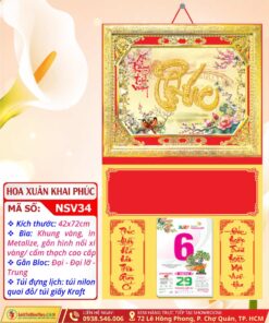 Bìa Khung Vàng Hoa Xuân Khai Phúc