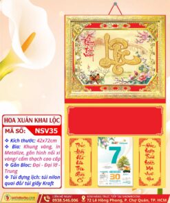 Bìa Khung Vàng Hoa Xuân Khai Lộc