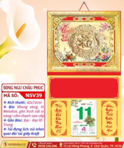 Bìa Khung Vàng Song Ngư Chầu Phúc