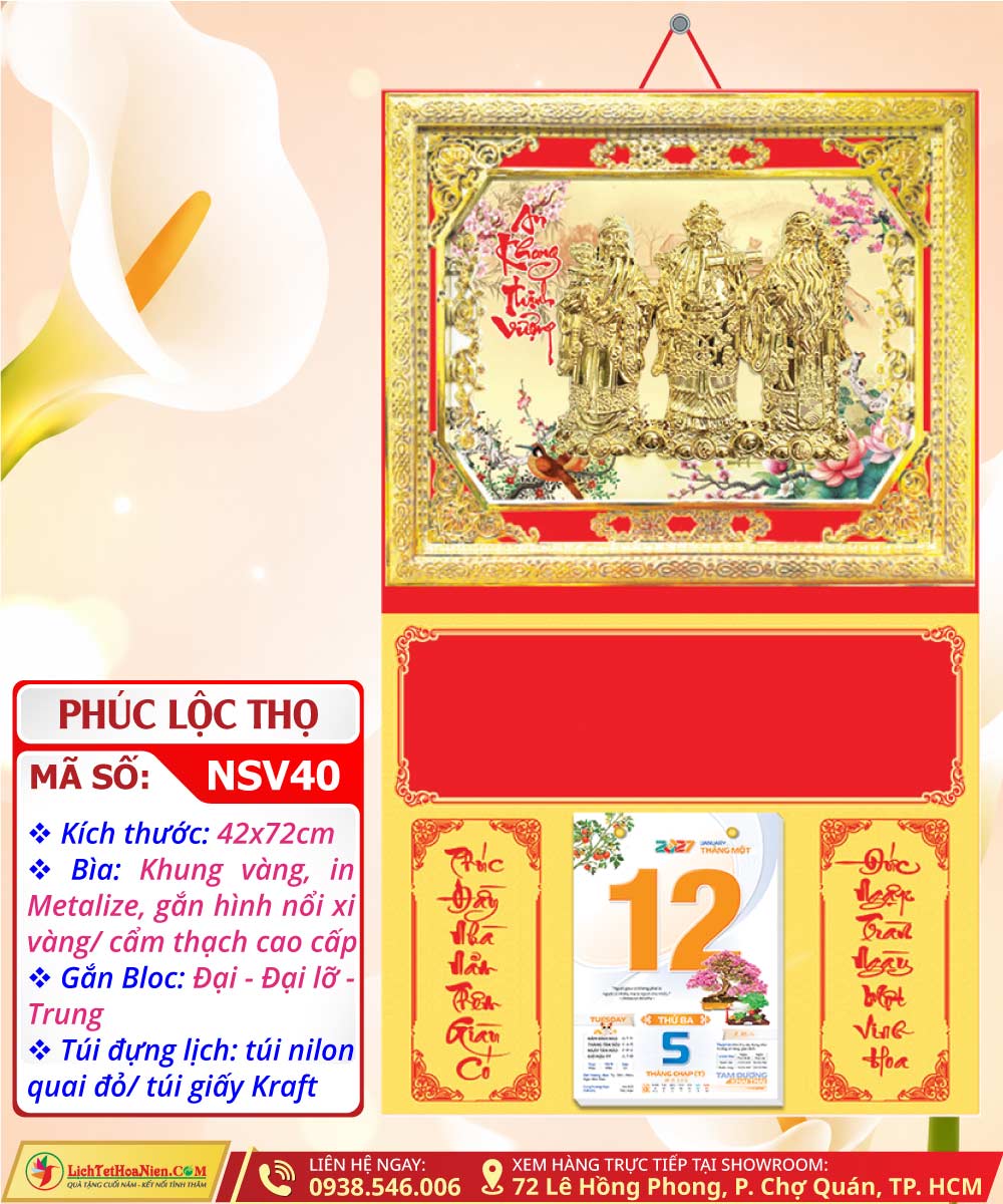 Bìa Khung Vàng Phúc Lộc Thọ