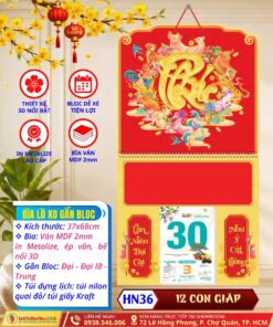 Mã Số: HN36 | Bìa Lò Xo Giữa Bế Nổi - 12 Con Giáp