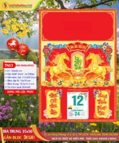 Bìa Lịch Trung Song Mã Lộc Phát