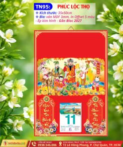 Bìa Trung (35x50cm) Ép Kim - TN95 - Phúc Lộc Thọ