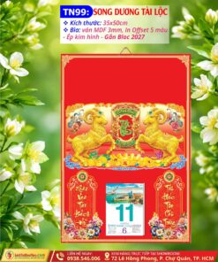 Bìa Lịch Trung Song Dương Tài Lộc