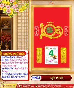 Mã Số: HNE3 | Khung Phú Điêu (47x67cm) - Lộc Phúc