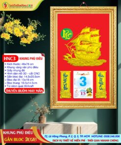 Khung Phù Điêu Thuyền Buồm May Mắn