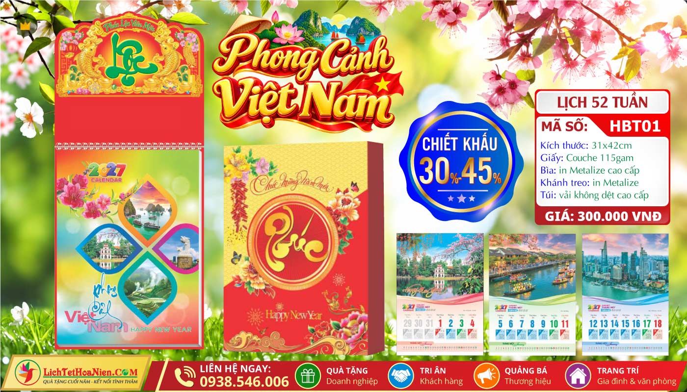 Lịch 52 Tuần - HBT01 - Phong Cảnh Việt Nam