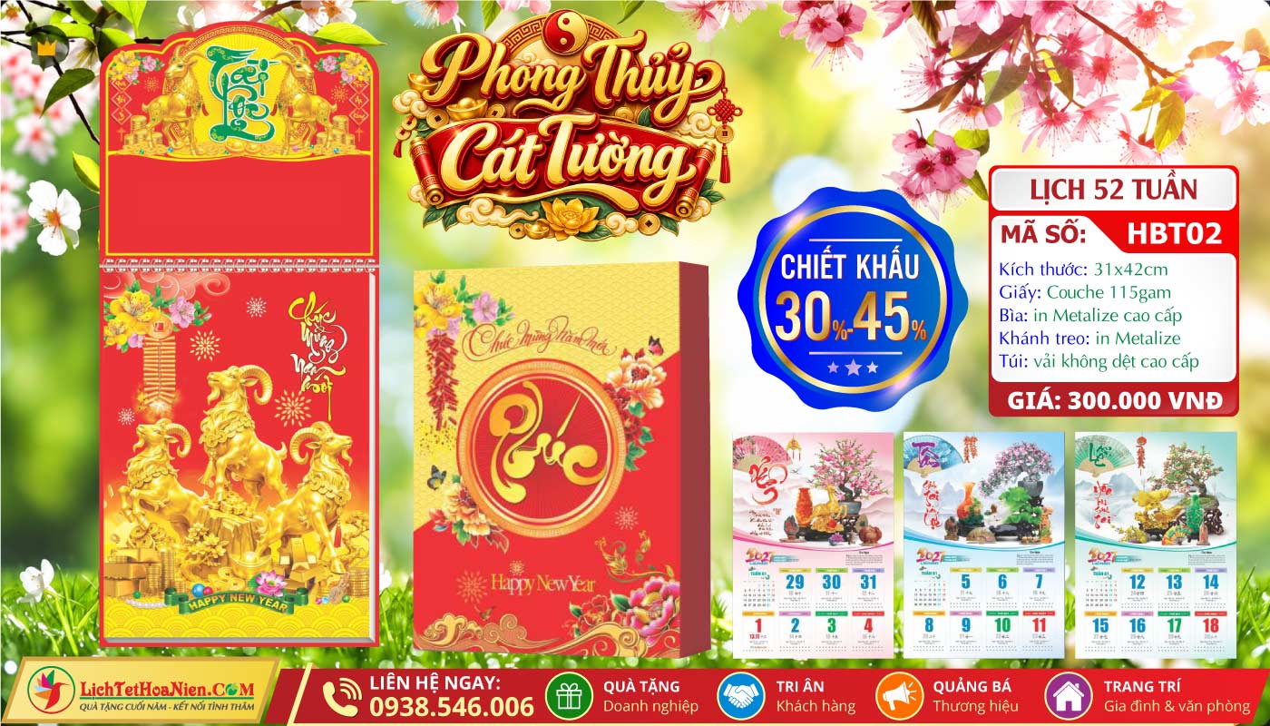 Lịch 52 Tuần - HBT02 - Phong Thủy Cát Tường