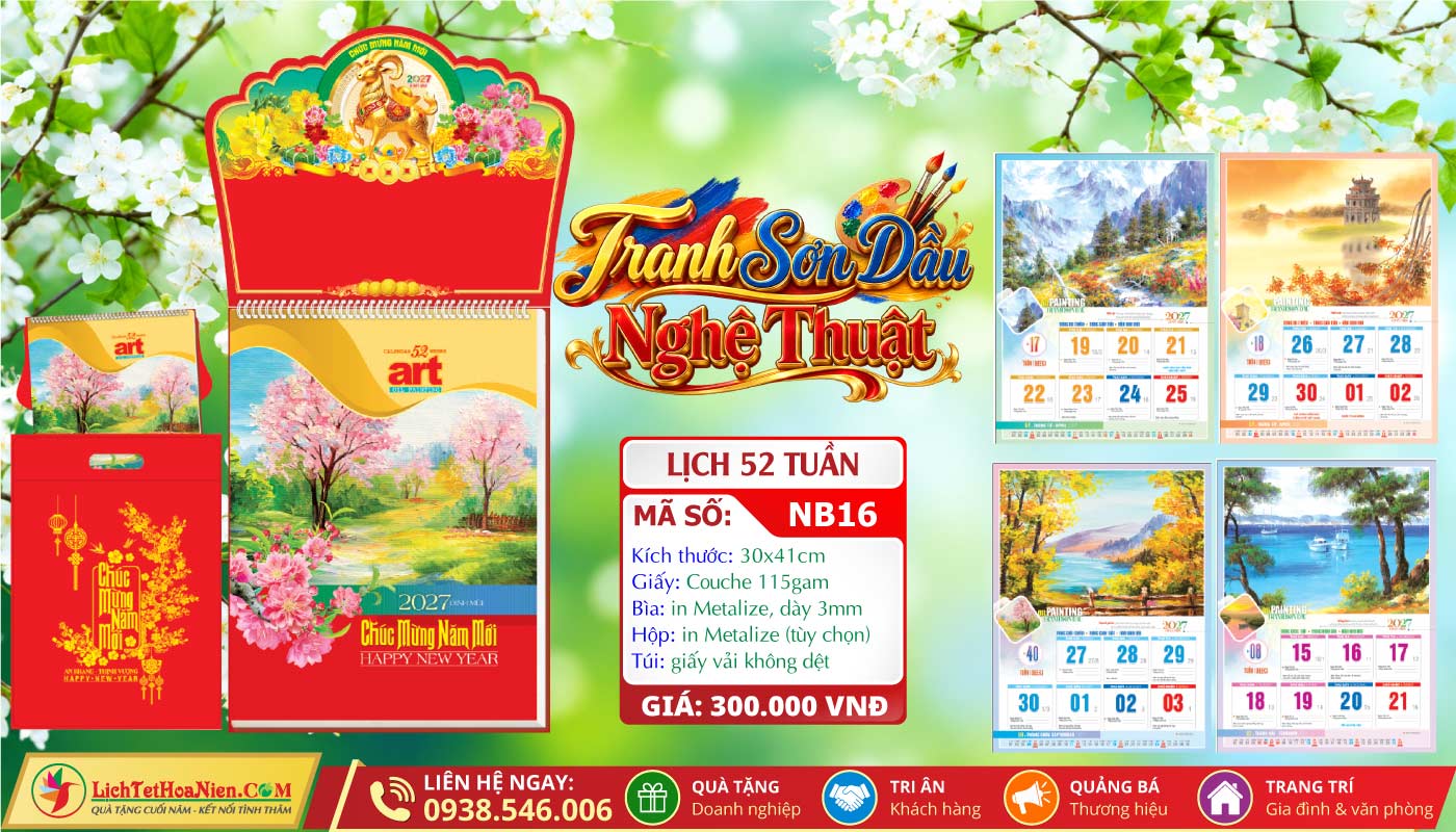 Lịch 52 Tuần - NB16 - Tranh Sơn Dầu Nghệ Thuật