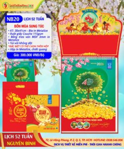 Lịch 52 Tuần Nguyên Bình - Mã Số: NB20 - Bốn Mùa Sung Túc