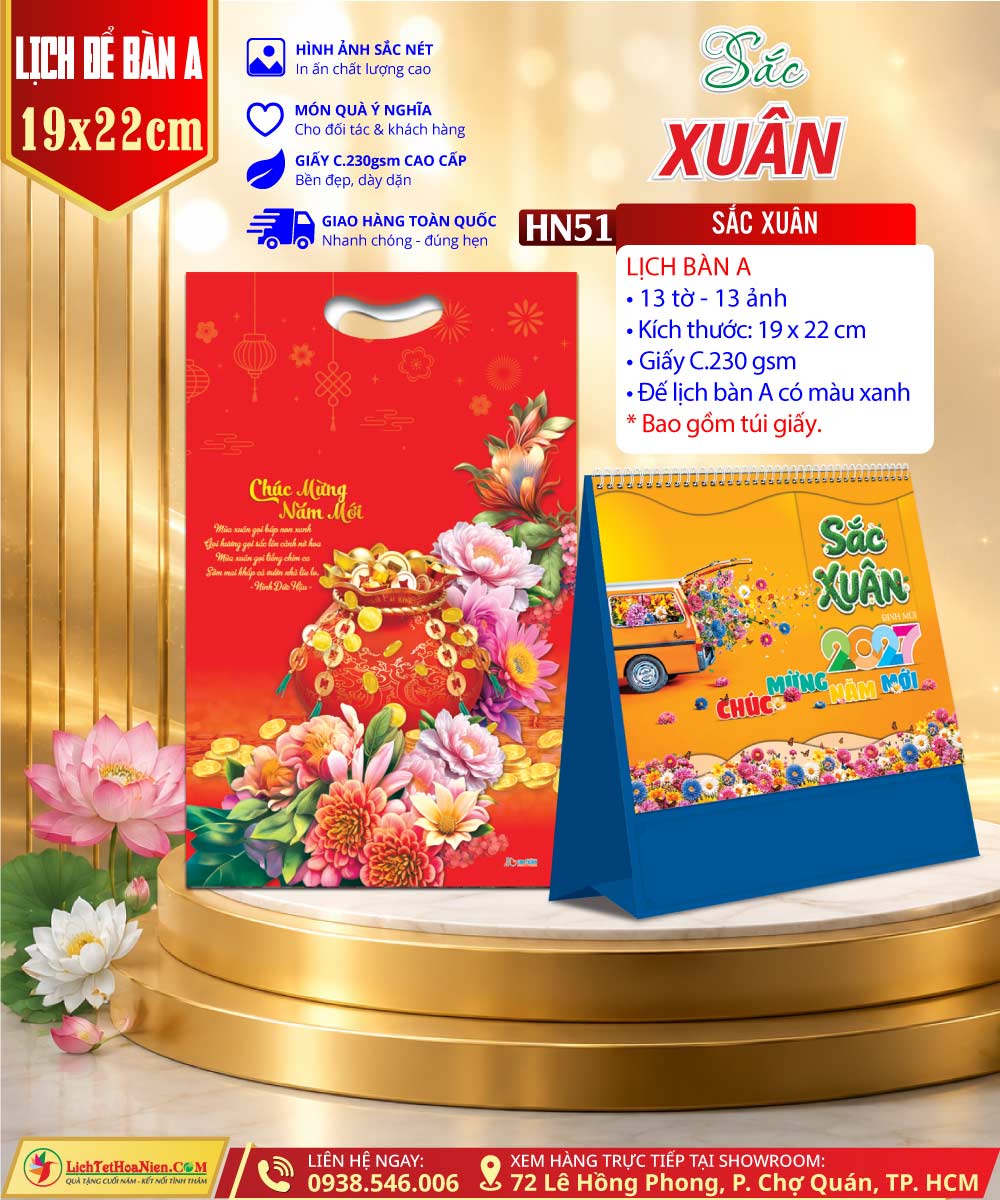 Mã Số: HN51 | Lịch Để Bàn (19x22cm) - Sắc Xuân
