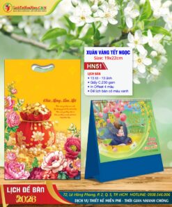 Lịch Để Bàn Xuân Vàng Tết Ngọc