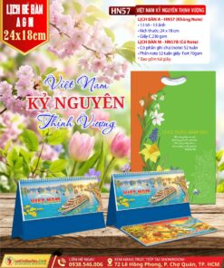 Mã Số: HN57 | Lịch Để Bàn A & M (24x18cm) - Việt Nam Kỷ Nguyên Thịnh Vượng