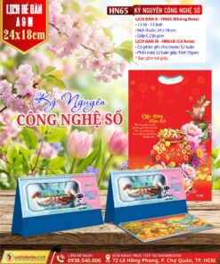 Mã Số: HN65 | Lịch Để Bàn A & M (24x18cm) - Kỷ Nguyên Công Nghệ Số