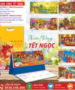 Mã Số: HN82 | Lịch Để Bàn A & M (24x18cm) - Xuân Vàng Tết Ngọc